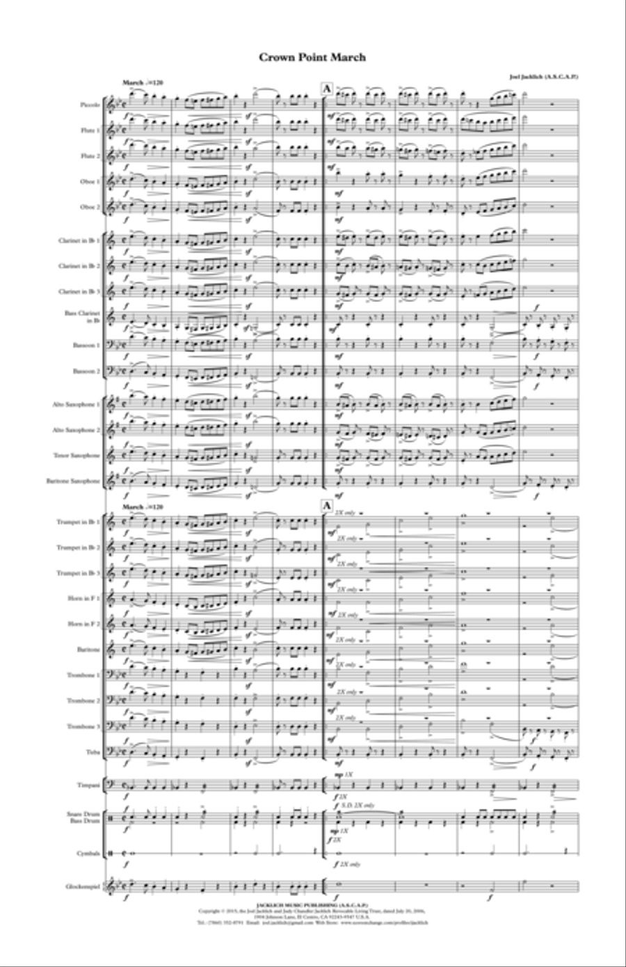 Crown Point March (for Band) 11x17 TABLOID SCORE ONLY Concert Band scores gallery preview page 1