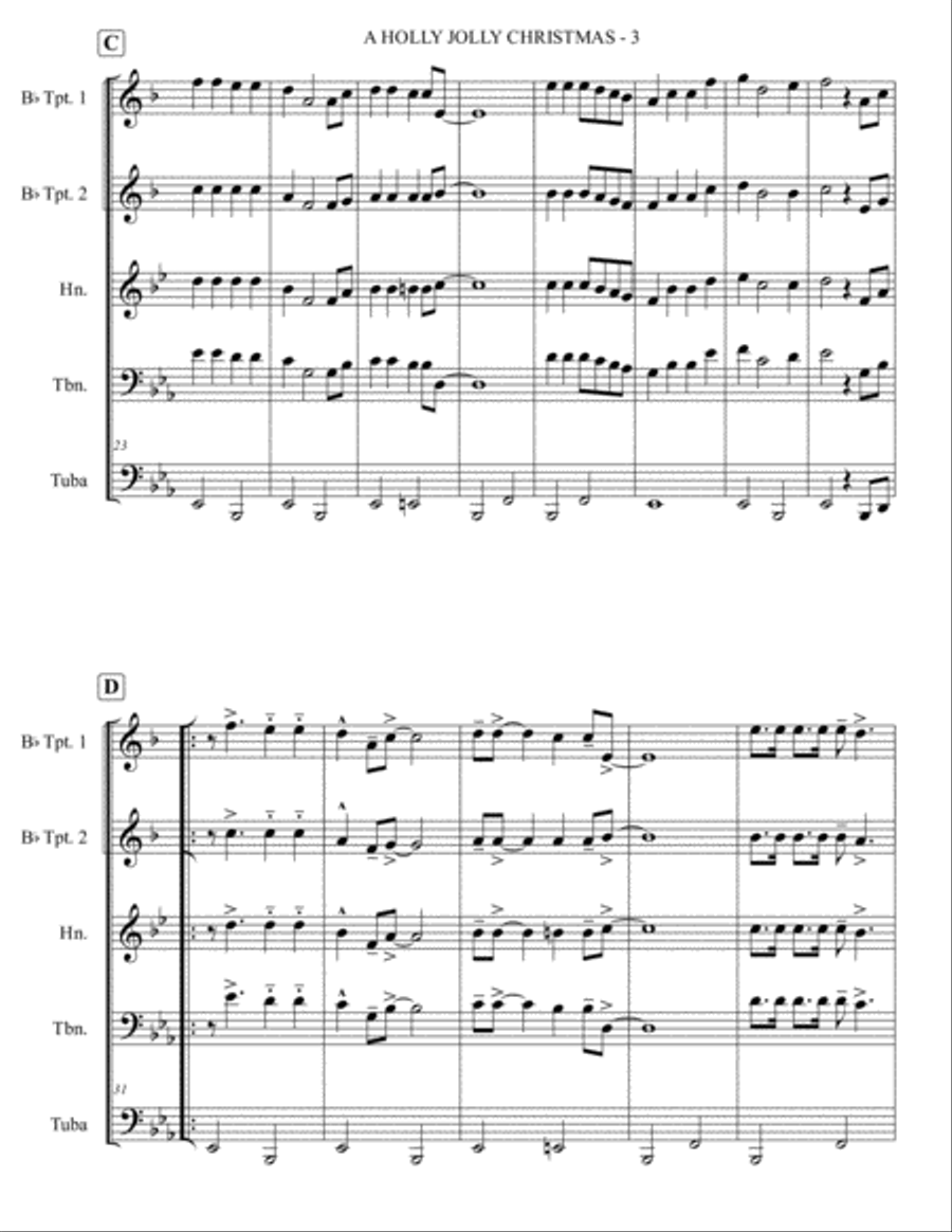 A Holly Jolly Christmas A Holly Jolly Christmas Brass Ensemble scores gallery preview page 4
