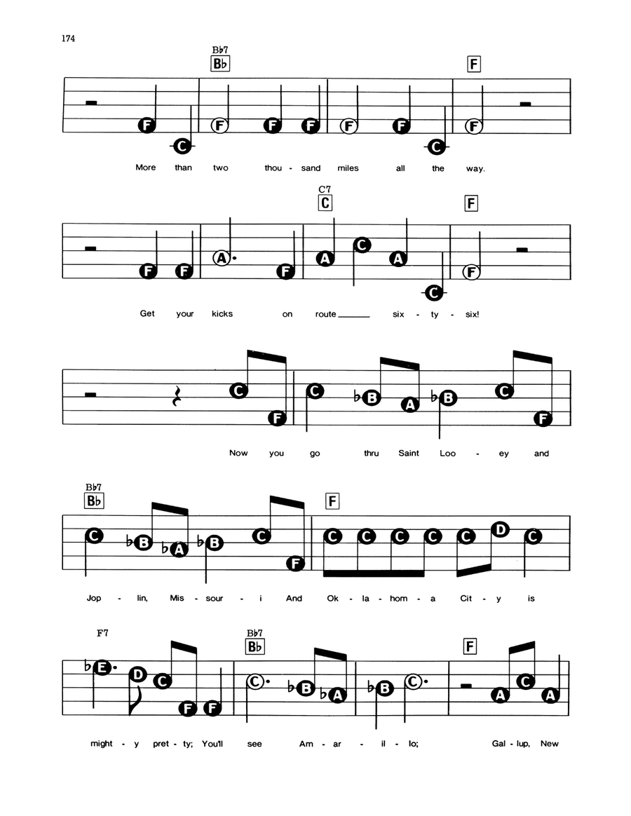Route 66 [Easy version] Electronic Keyboard scores gallery preview page 2