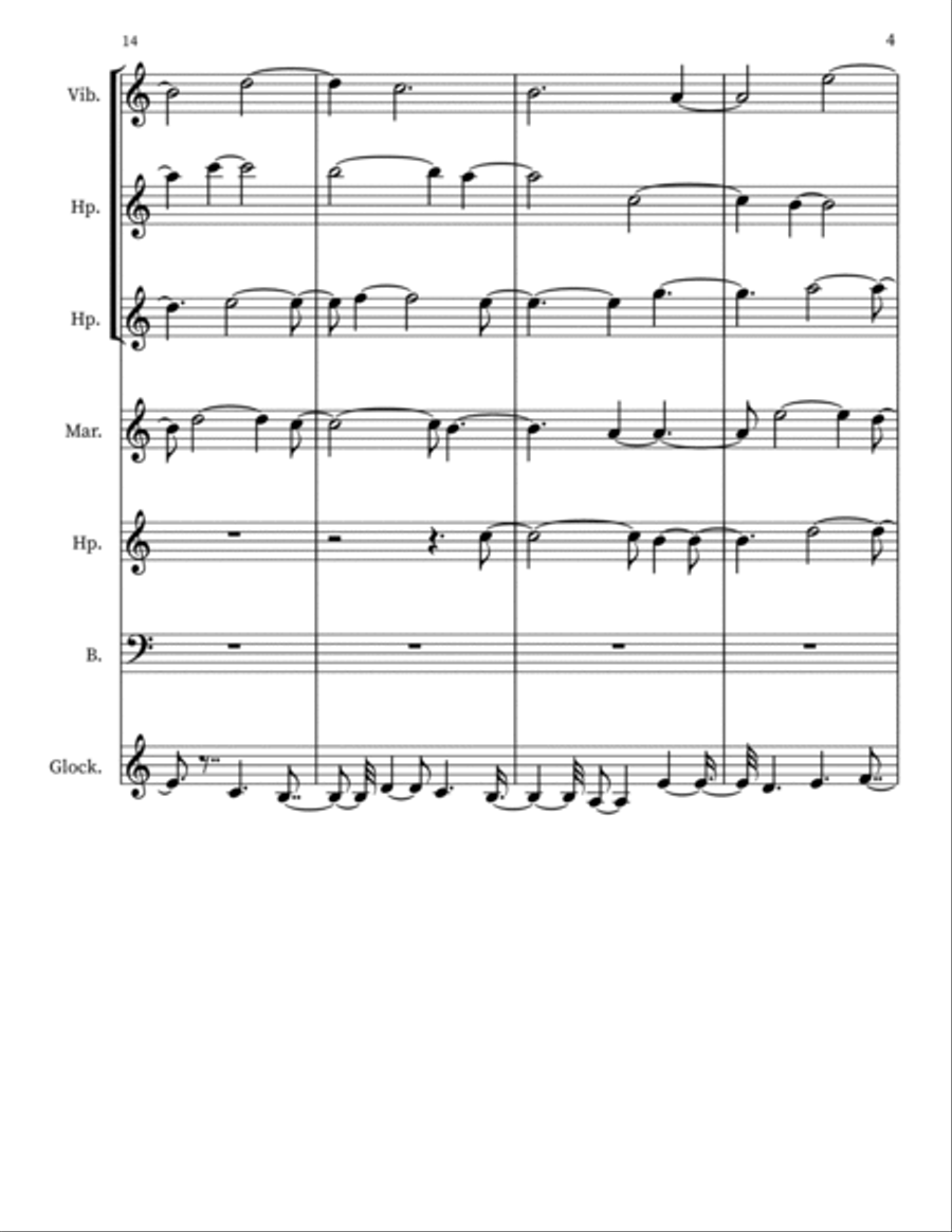 Z 120 for vibra., harps, marimba., upright bass, & glock. Double Bass scores gallery preview page 4