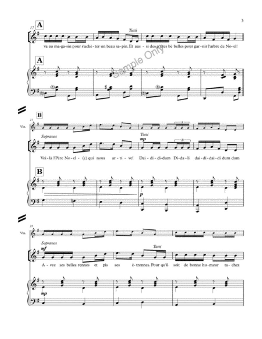 Voila Le Pere Noel SSA scores gallery preview page 3