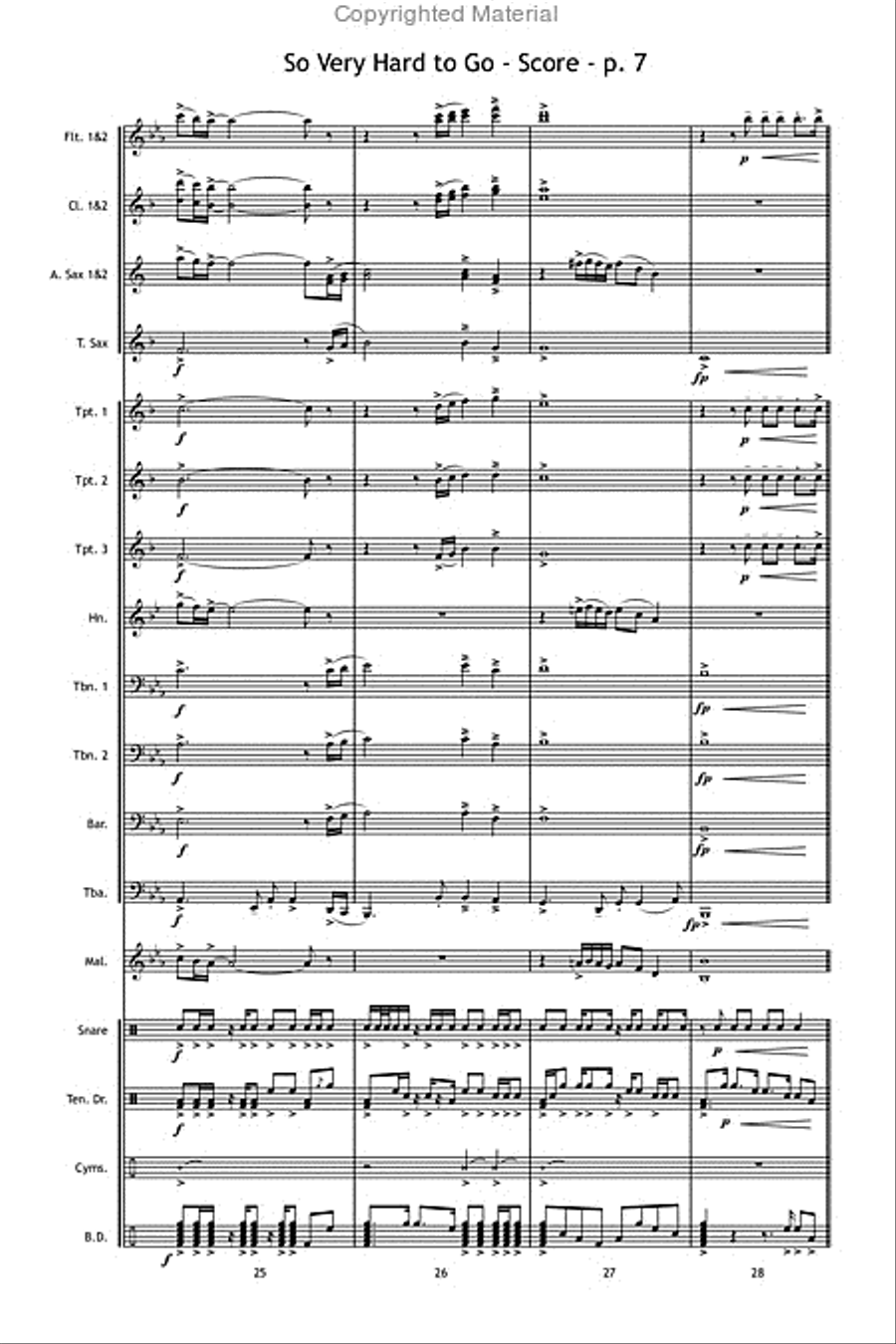 So Very Hard to Go So Very Hard to Go Marching Band scores gallery preview page 8