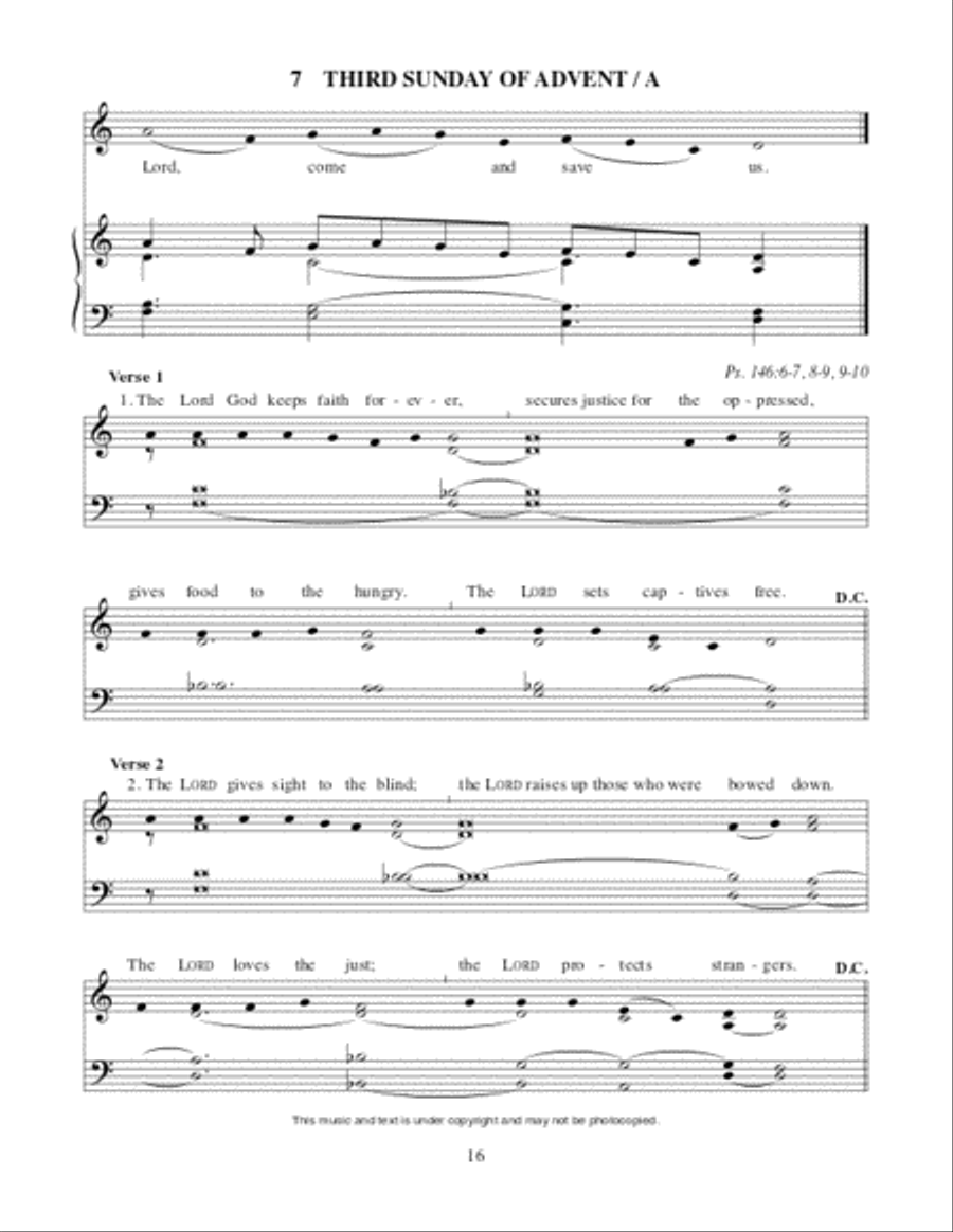 Lectionary Psalms for Advent and Christmas Unison Choir scores gallery preview page 17