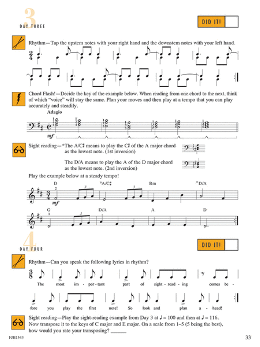 Sight Reading & Rhythm Every Day, Book 5 Piano Method scores gallery preview page 4