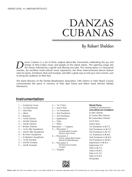Danzas Cubanas: Score