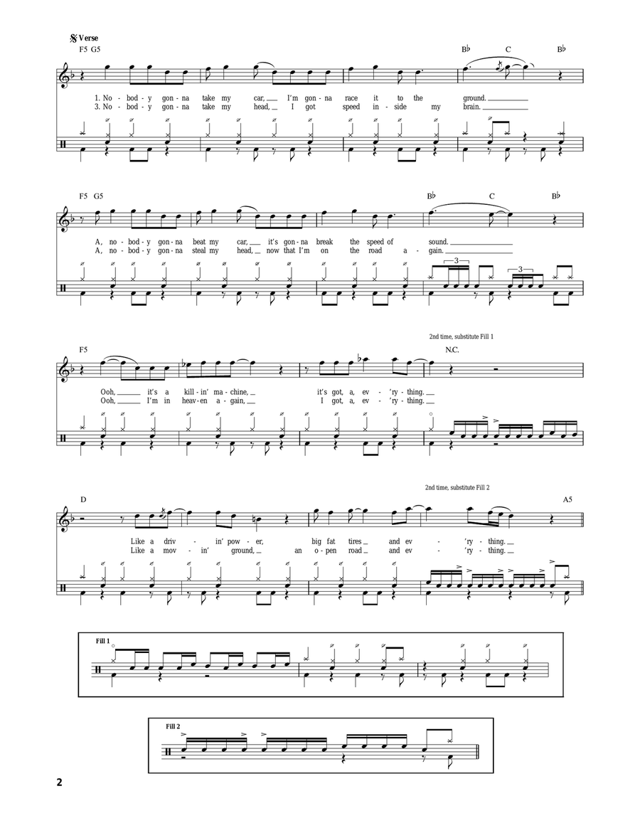 Highway Star Drum Set scores gallery preview page 2