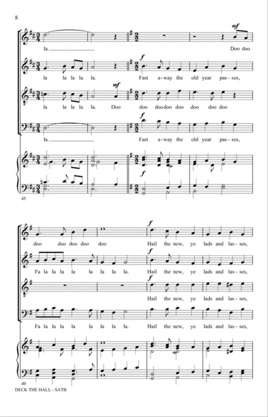 Deck The Hall (arr. Philip Lawson) 4-Part scores gallery preview page 6