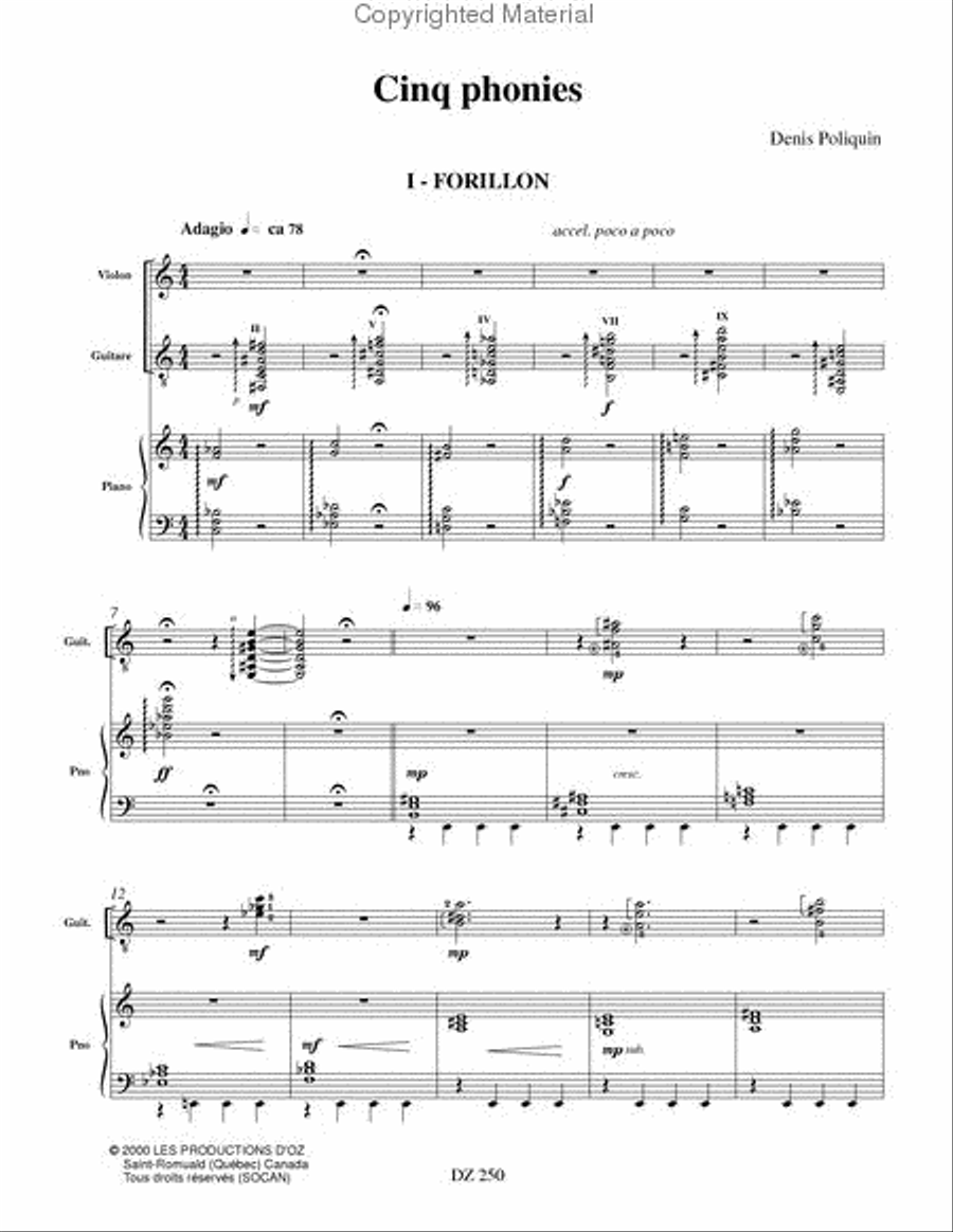 Cinq Phonies Cinq Phonies Violin scores gallery preview page 2