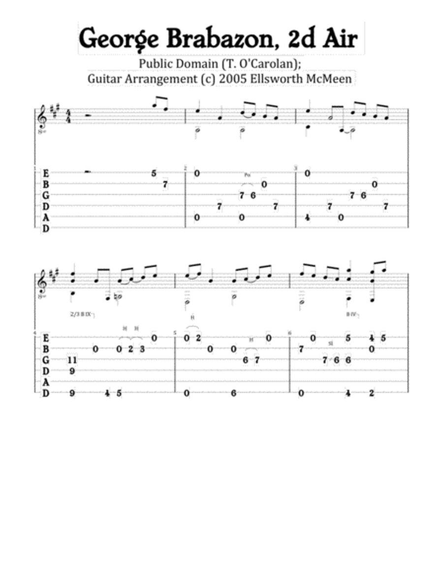 George Brabazon, 2d Air (For Fingerstyle Guitar in Drop D Tuning) image number null