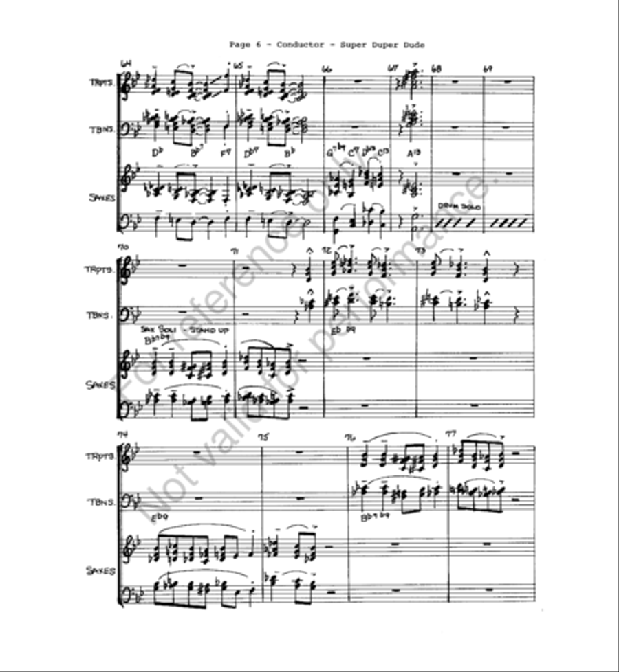 Super-Duper-Dude Super-Duper-Dude Jazz Ensemble scores gallery preview page 7