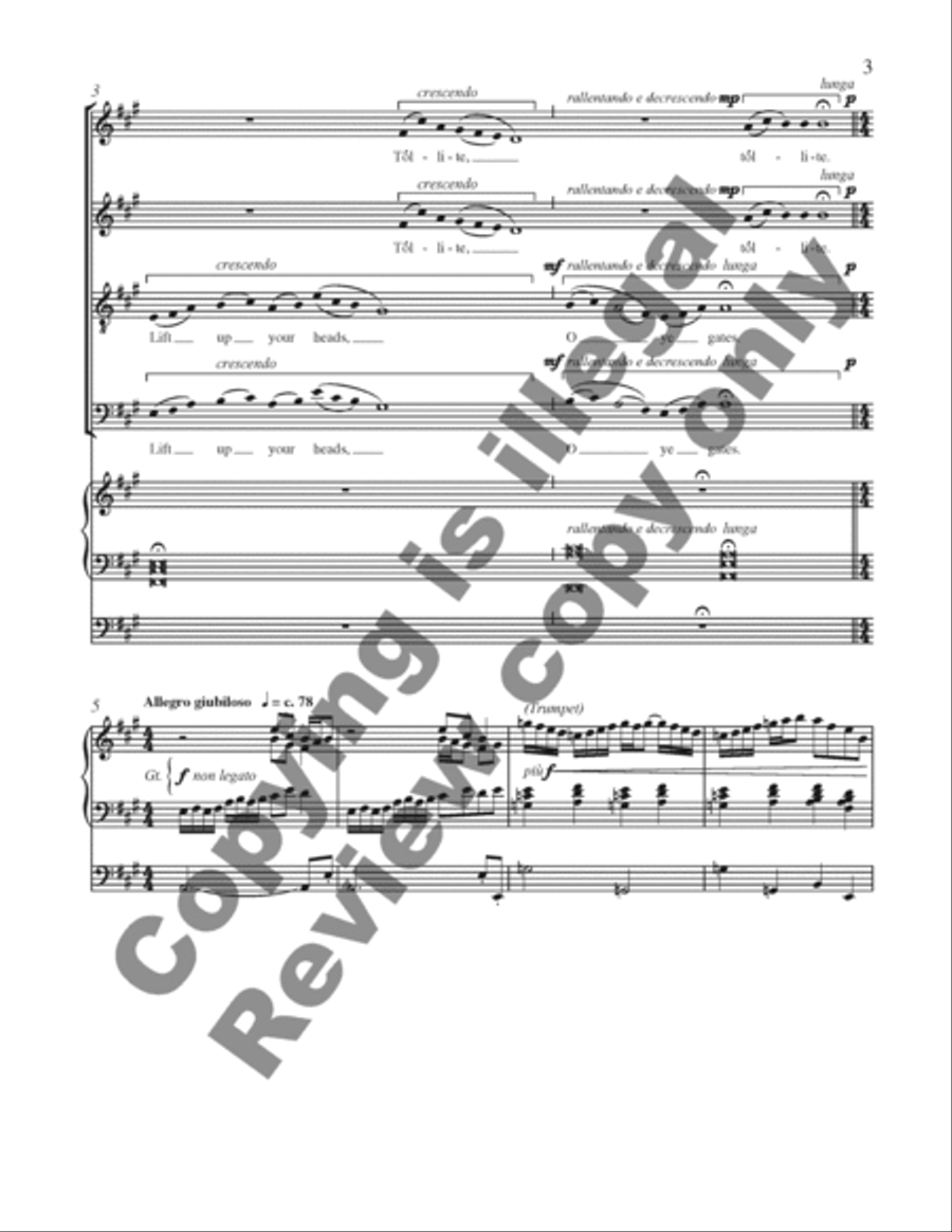 Lift Up Your Heads, O Ye Gates! 4-Part scores gallery preview page 3
