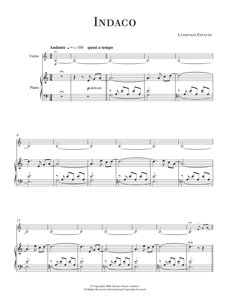 Indaco Violin Solo scores gallery preview page 1