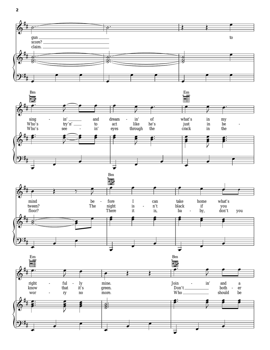 Nowadays Clancy Can't Even Sing Piano, Vocal, Guitar scores gallery preview page 2
