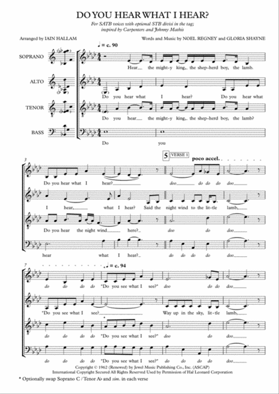 Do You Hear What I Hear Do You Hear What I Hear 4-Part scores gallery preview page 1