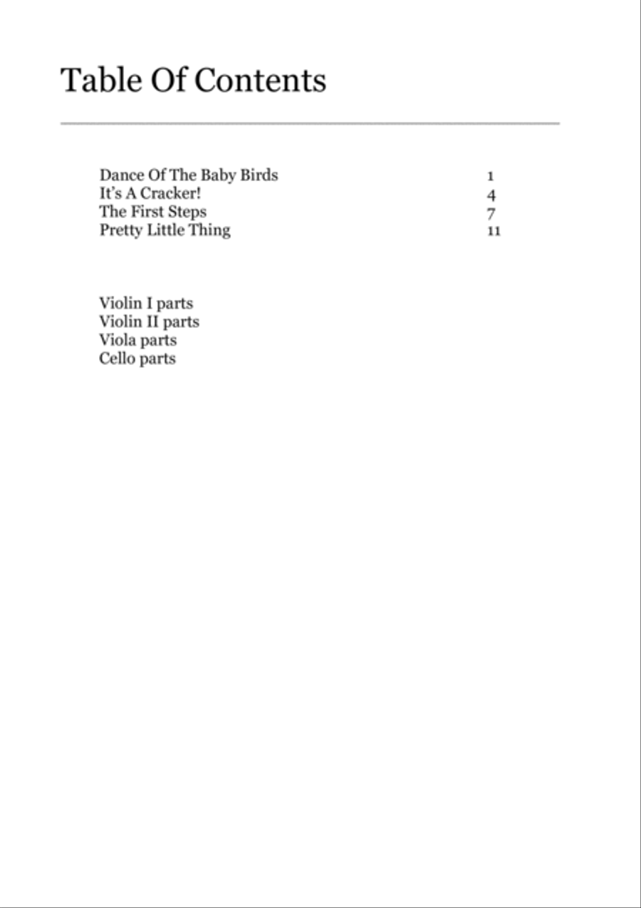 4 Character Dances for String Quartet String Quartet scores gallery preview page 2