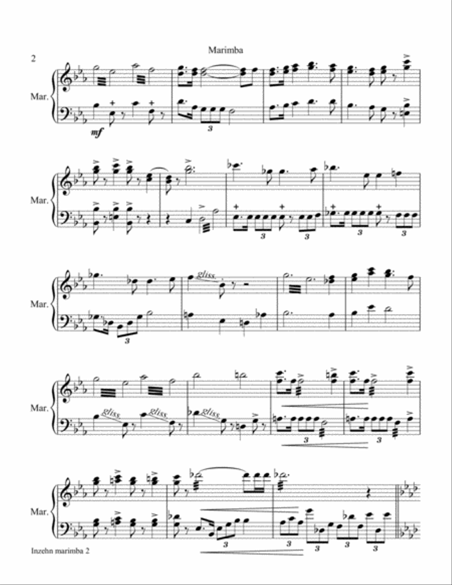 In Zehn- duet for marimba Marimba scores gallery preview page 2