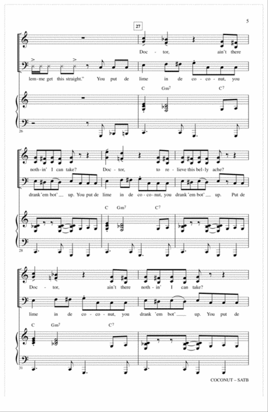 Coconut Coconut 4-Part scores gallery preview page 4