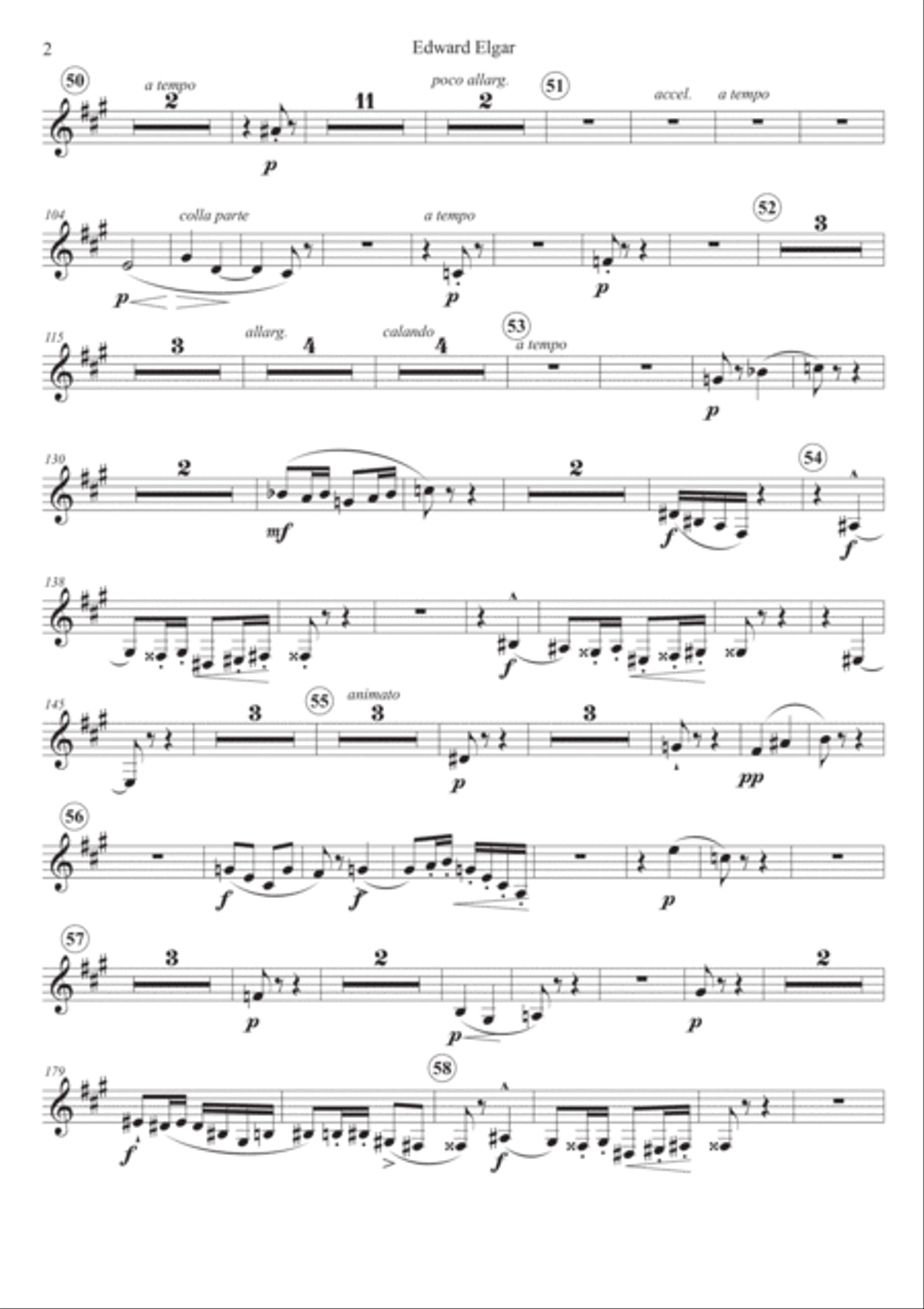 Elgar: Cello Concerto in E minor, Op. 85, 4th movement. Clarinet in Bb II (transposed part) Full Orchestra scores gallery preview page 2