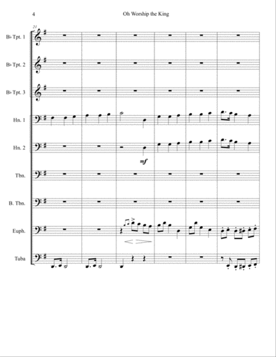Oh Worship the King Oh Worship the King Brass Ensemble scores gallery preview page 4