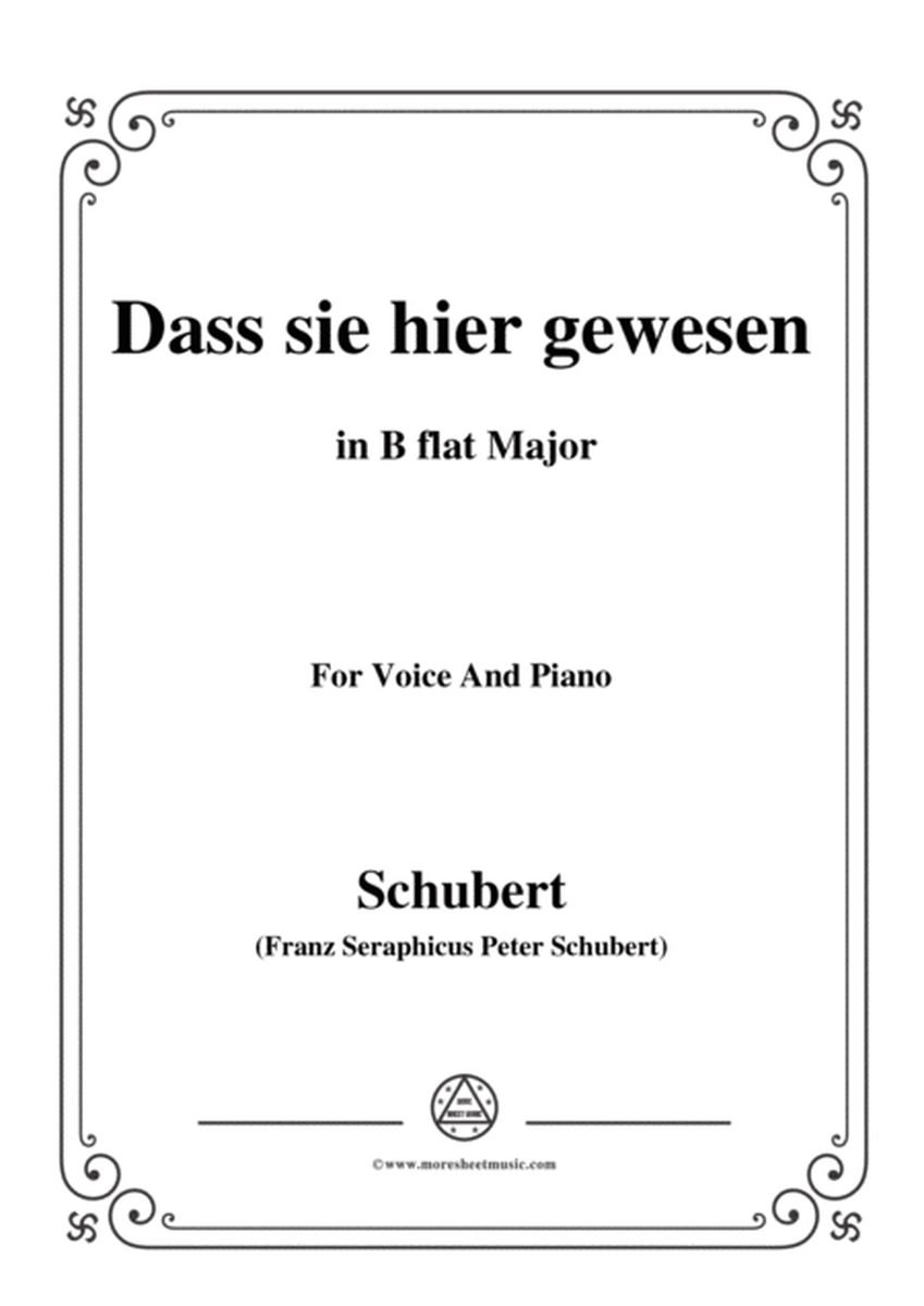 Schubert-Dass sei hier gewesen,in B flat Major,Op.59,No.2,for Voice and Piano image number null