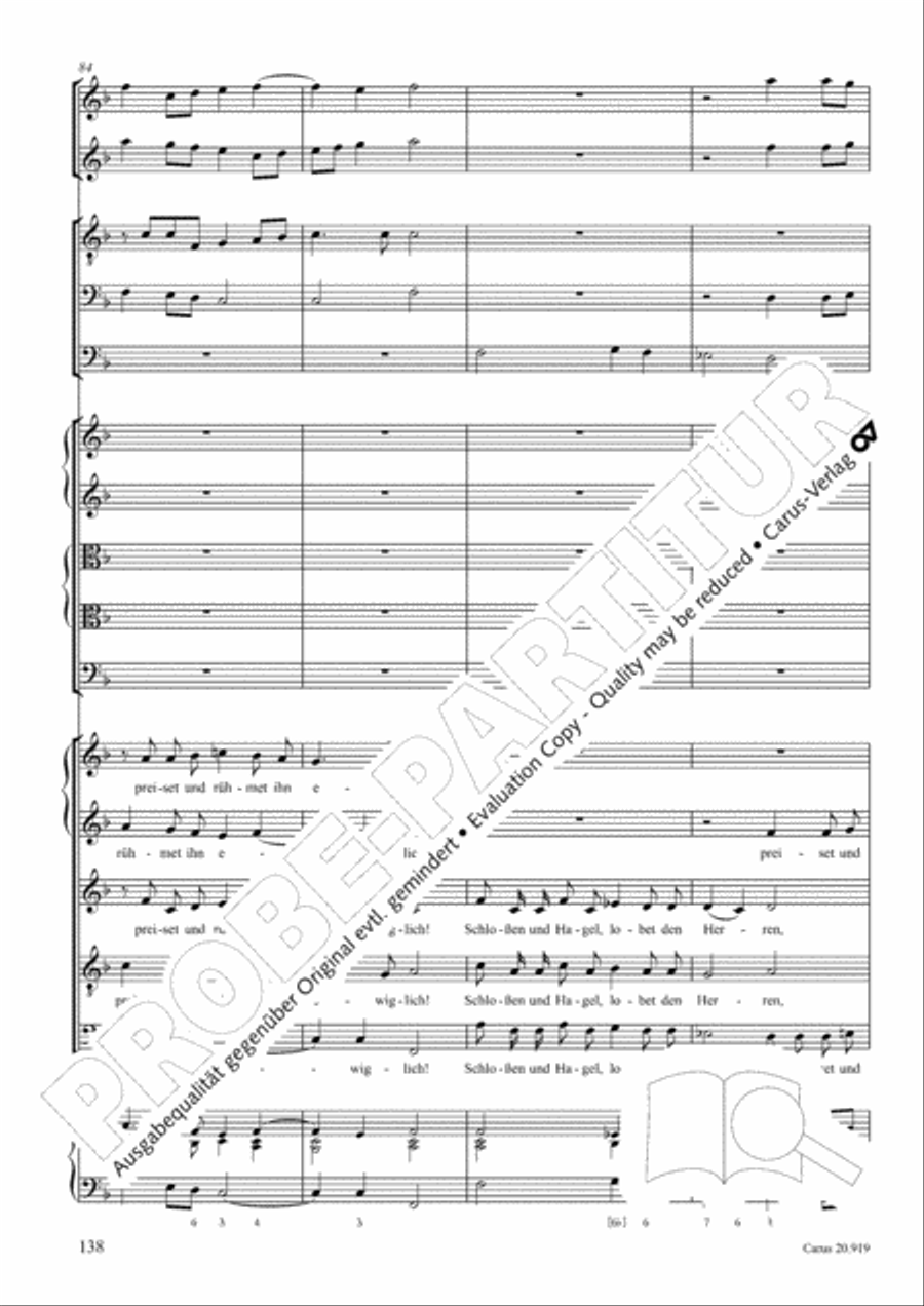 Opera varia I. Works with 1-7 parts (Complete edition, vol. 19) [Werke mit 1-7 obligaten Stimmen] Score scores gallery preview page 195