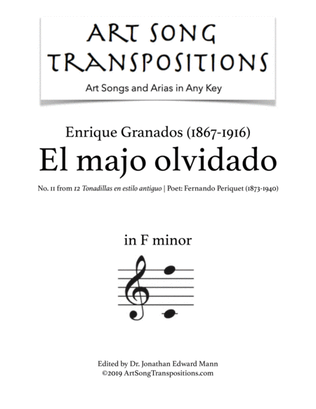 GRANADOS: El majo olvidado (transposed to F minor)
