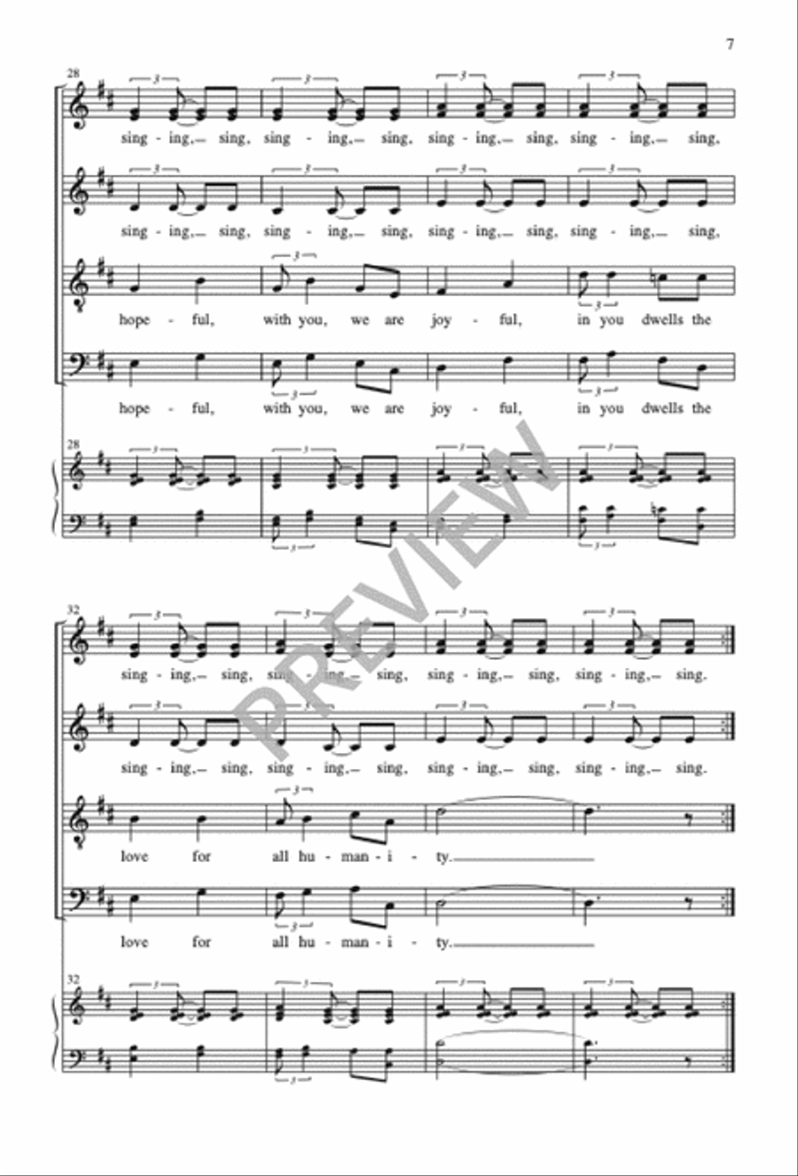 Singing, We Come Singing Divisi scores gallery preview page 7