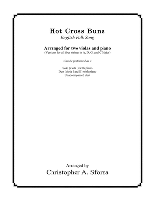 Book cover for Hot Cross Buns, for two violas and piano