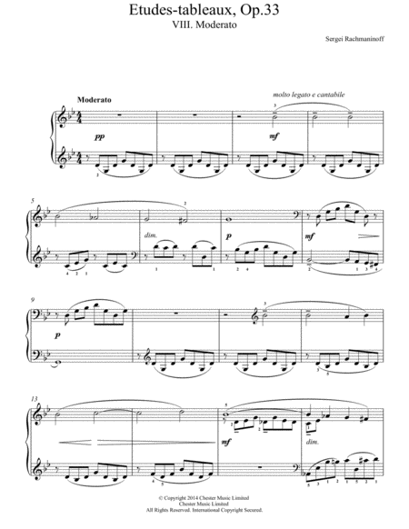 Etudes-tableaux Op.33, No.8 Moderato