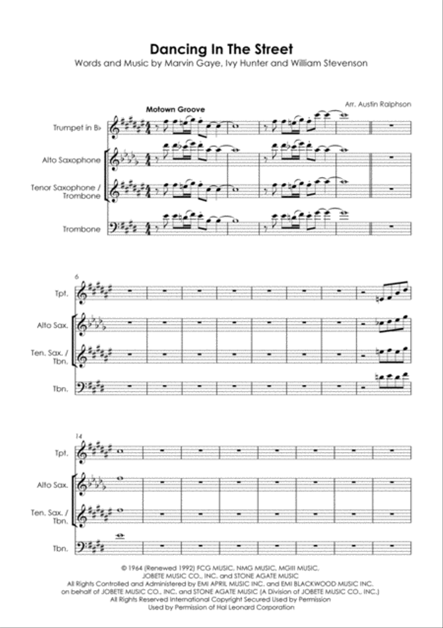 Dancing In The Street Tenor Saxophone scores gallery preview page 3