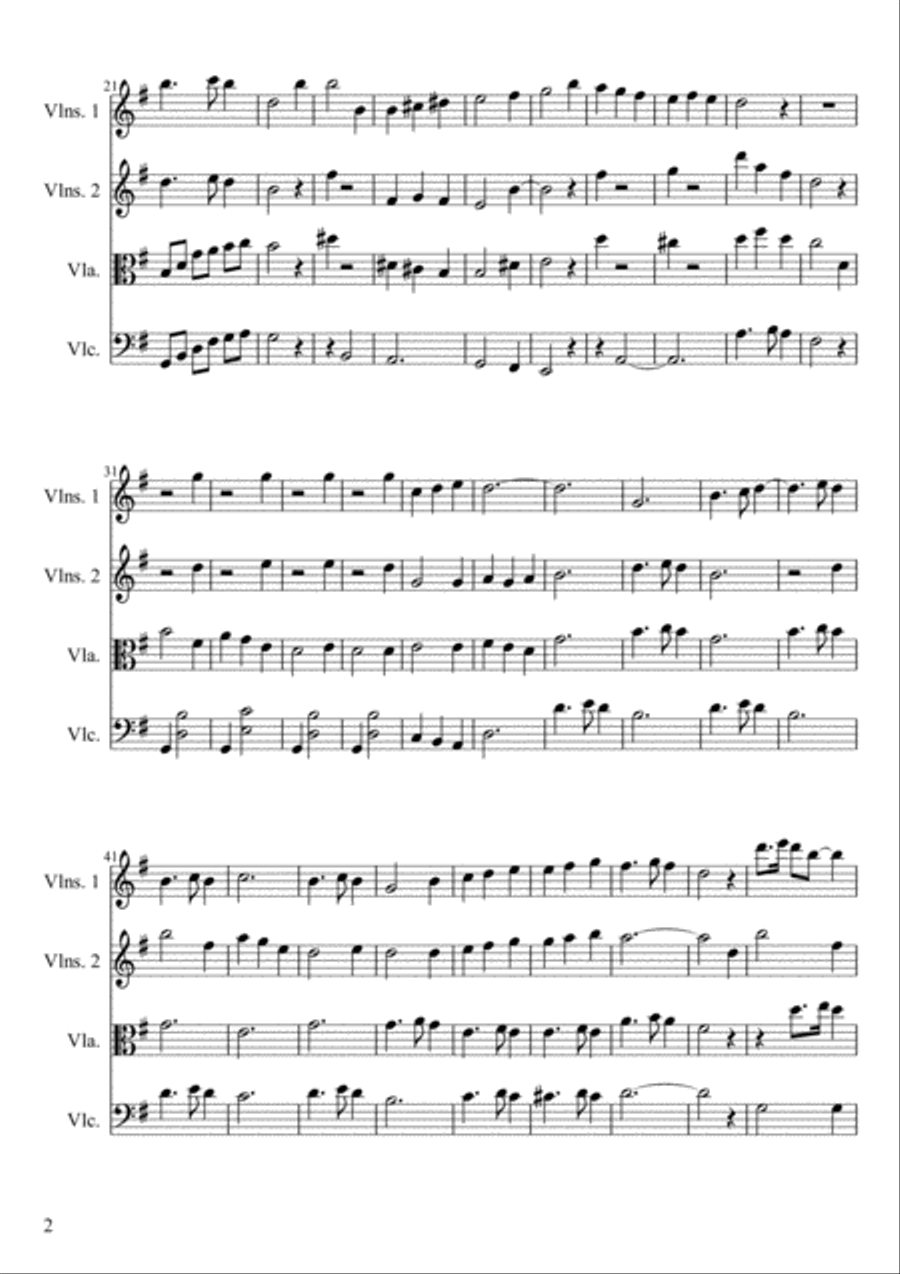 It Came Upon a Midnight Clear String Quartet scores gallery preview page 2