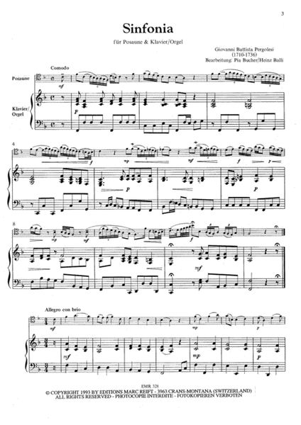 Sinfonia by Giovanni Battista Pergolesi Organ - Sheet Music