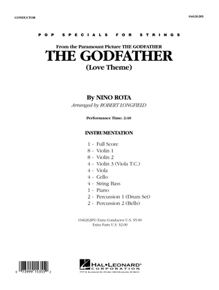 Book cover for The Godfather (Love Theme) (arr. Robert Longfield) - Full Score