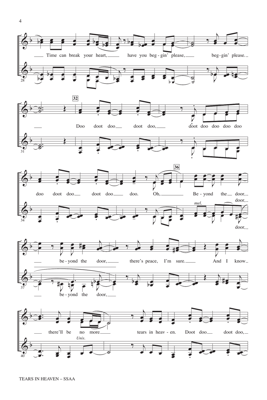 Tears In Heaven (arr. Kirby Shaw) SSA scores gallery preview page 3