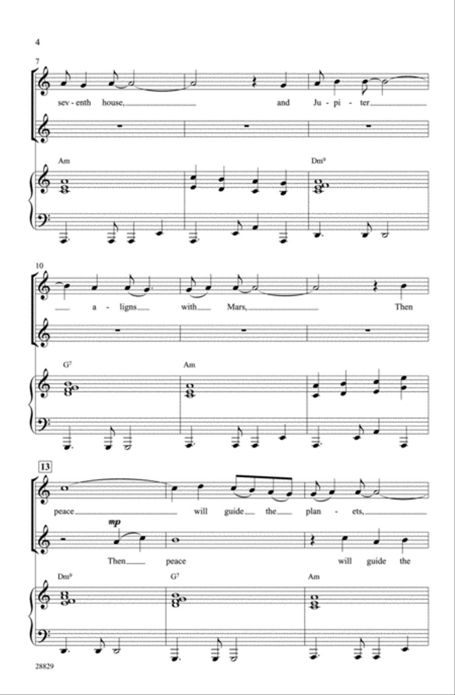 Aquarius / Let the Sunshine In Women's Choir scores gallery preview page 12