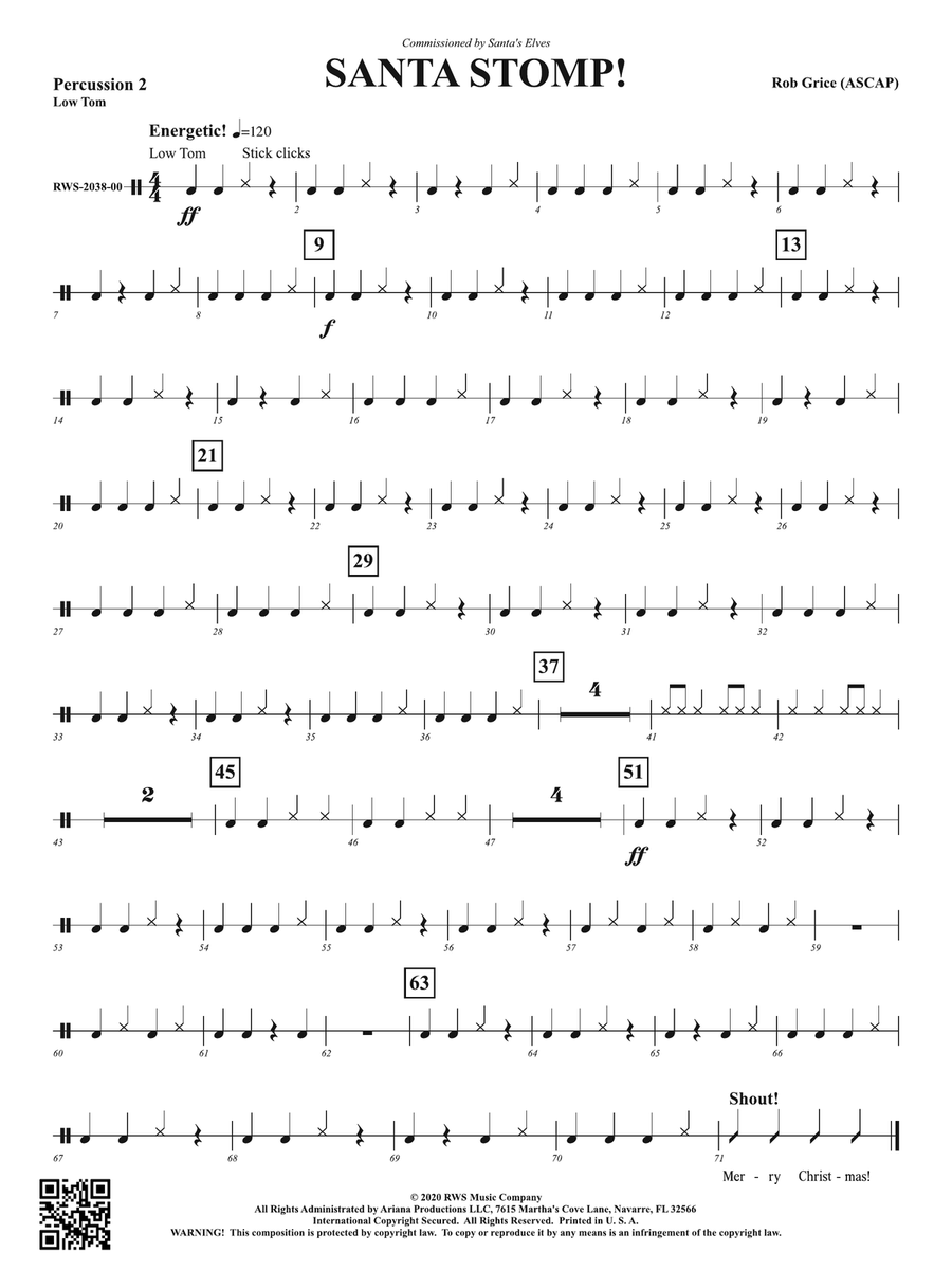 Santa Stomp!: 2nd Percussion Percussion scores gallery preview page 1