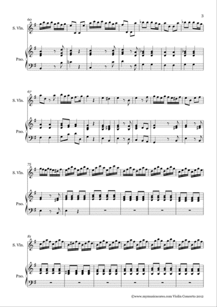 Violin Concerto Op.7 No.2 RV299 in G major Violin Solo scores gallery preview page 4