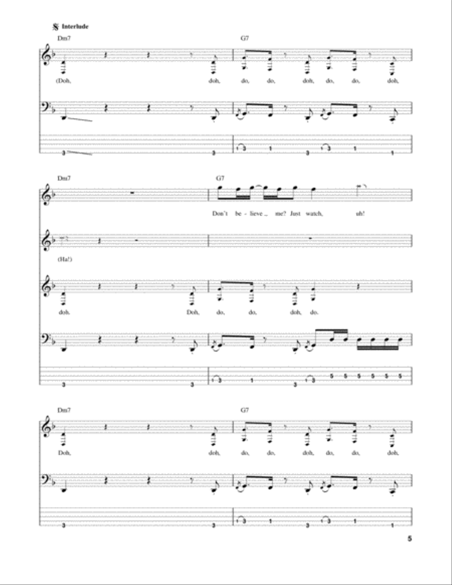 Uptown Funk (feat. Bruno Mars) Guitar Tablature scores gallery preview page 5