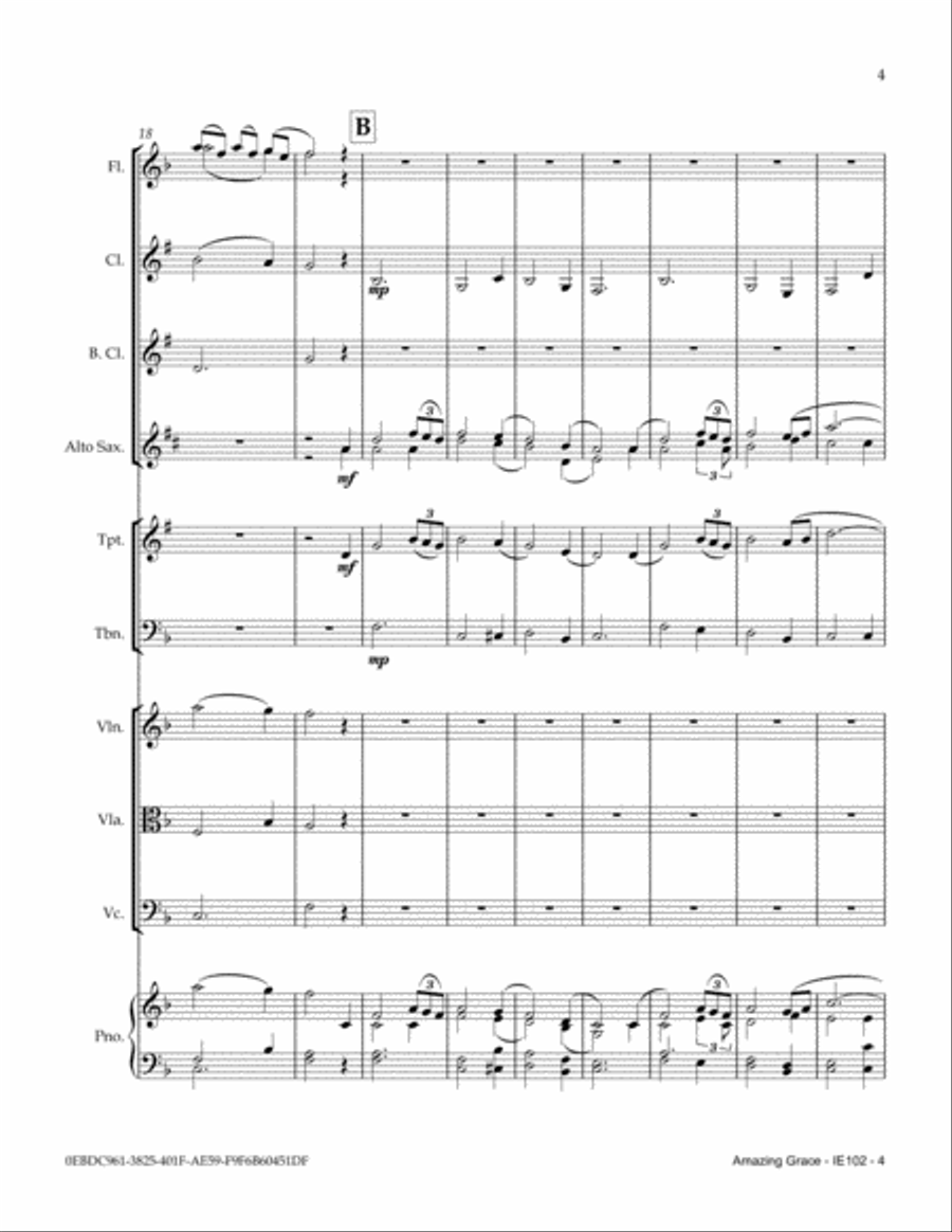 Amazing Grace Full Orchestra scores gallery preview page 5