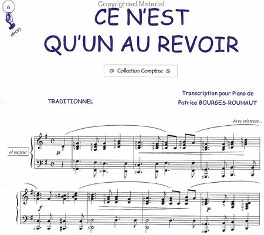 Ce n'est qu'un au revoir (Comptine) Guitar Tablature scores gallery preview page 2