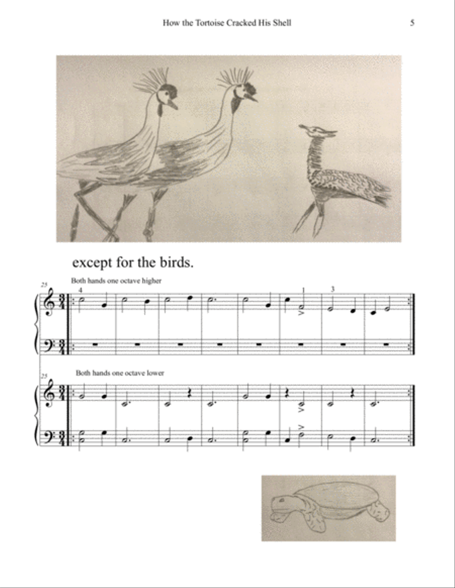 How the Tortoise Cracked His Shell Easy Piano scores gallery preview page 5