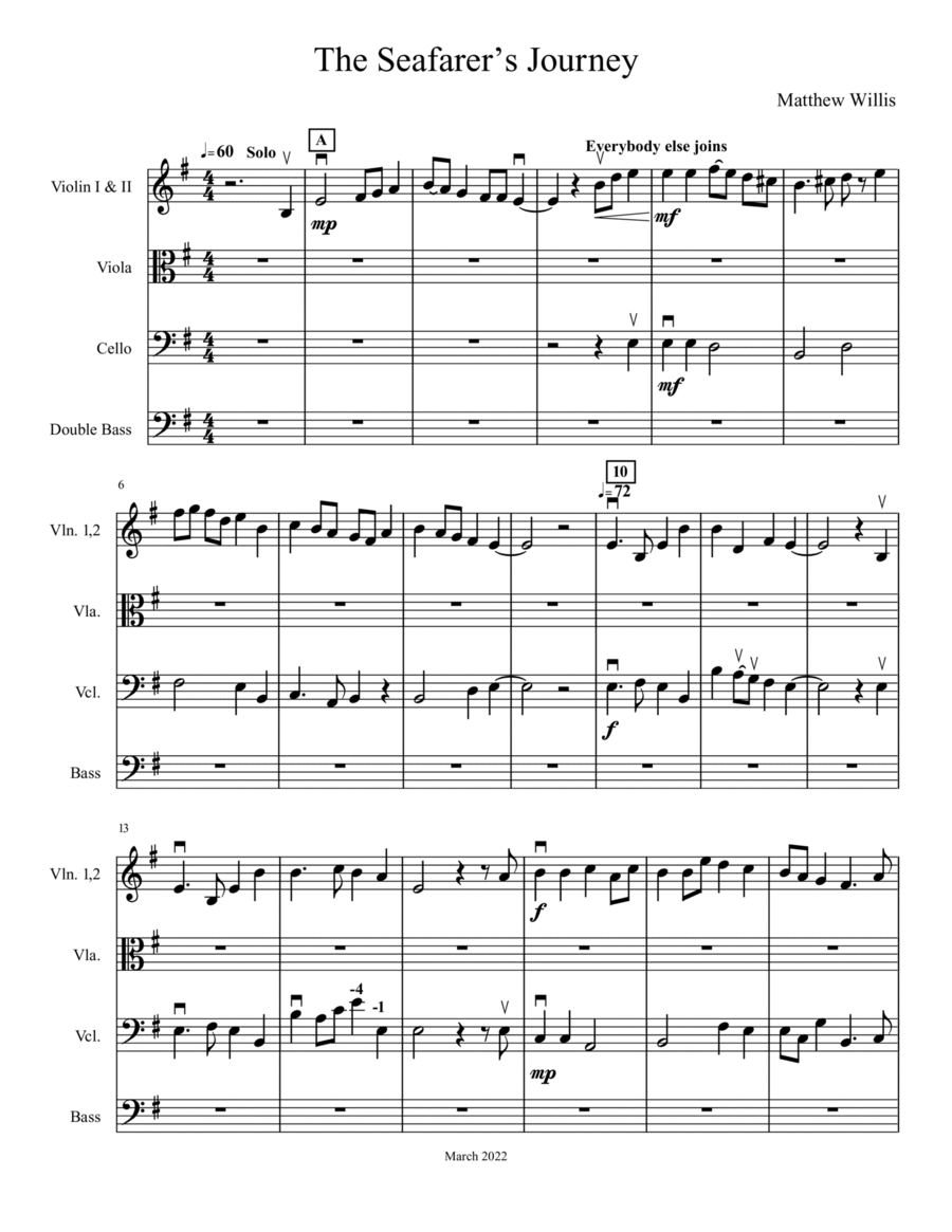 The Seafarer's Journey String Orchestra scores gallery preview page 1