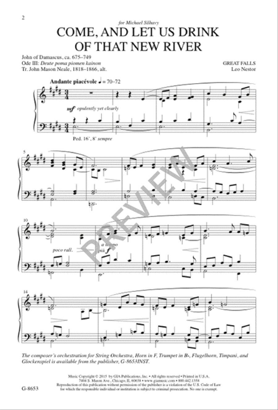 Come, and Let Us Drink of That New River 4-Part scores gallery preview page 3
