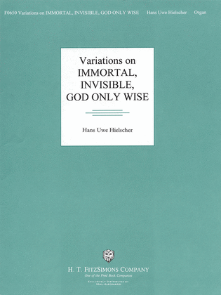 Book cover for Variations on Immortal, Invisible, God Only Wise