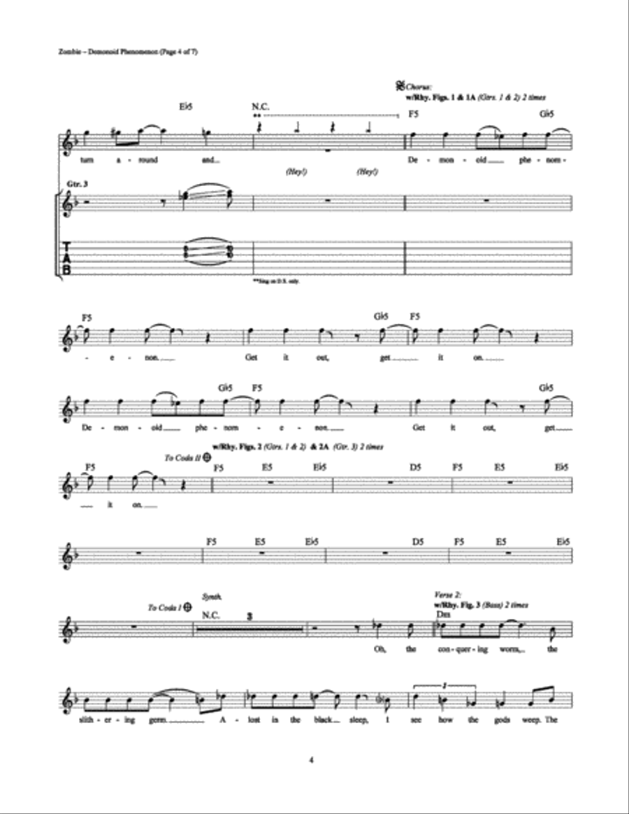 Demonoid Phenomenon Electric Guitar scores gallery preview page 4