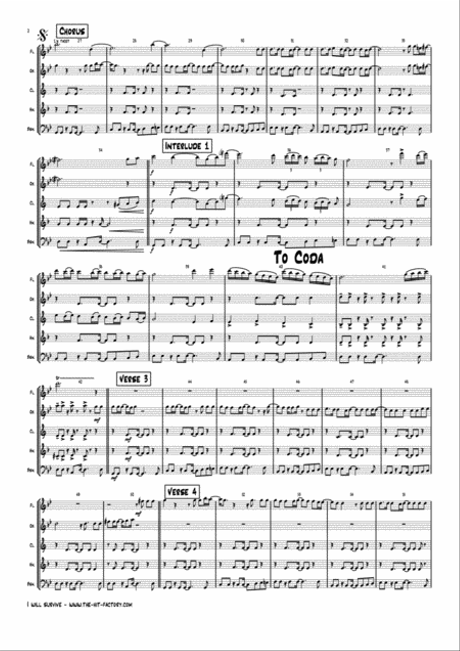 I Will Survive Woodwind Quintet scores gallery preview page 3