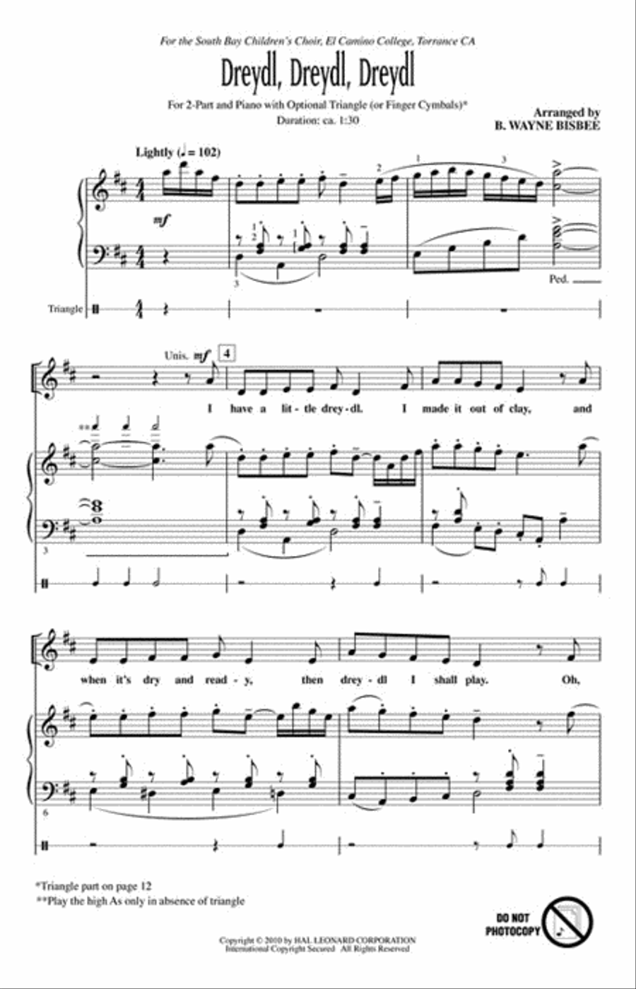 Dreydl, Dreydl, Dreydl 2-Part scores gallery preview page 2