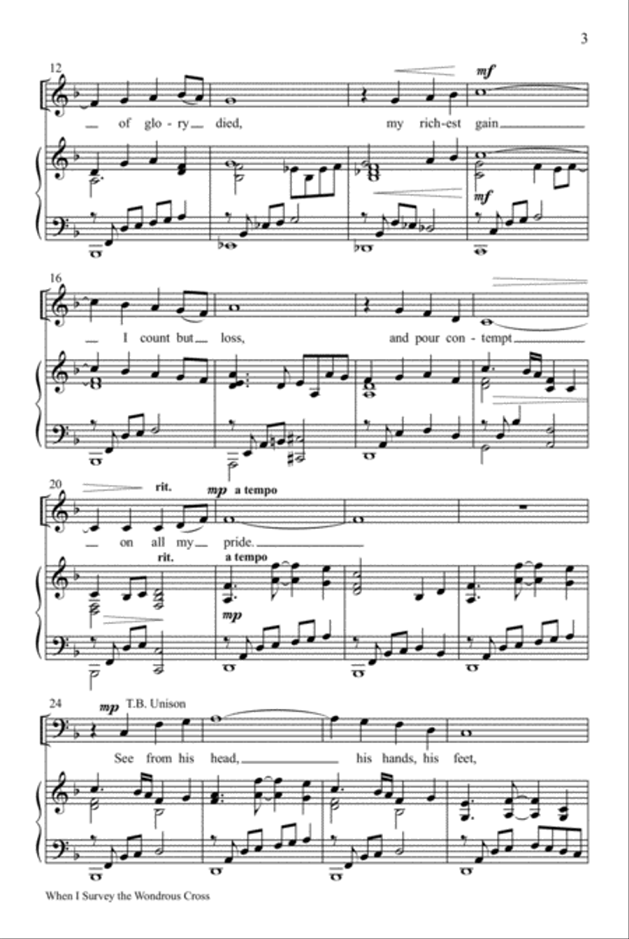 When I Survey the Wondrous Cross 4-Part scores gallery preview page 3