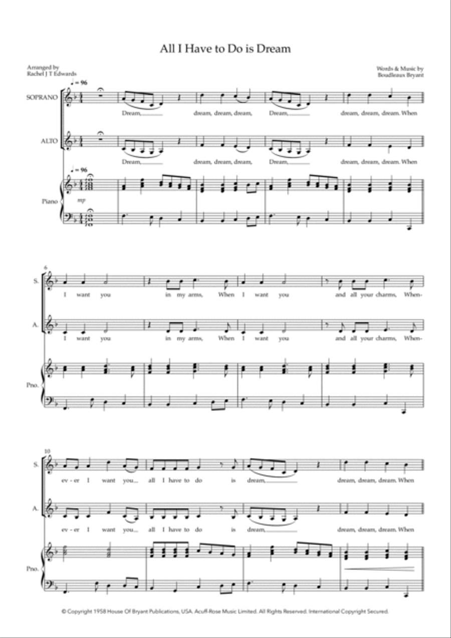 All I Have To Do Is Dream Alto Voice scores gallery preview page 2