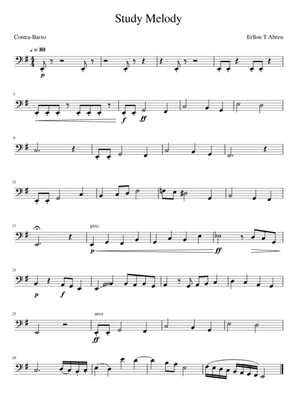 Study Melody for acoustic bass